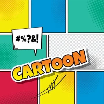 Cartoon comic book template Stockillustratie