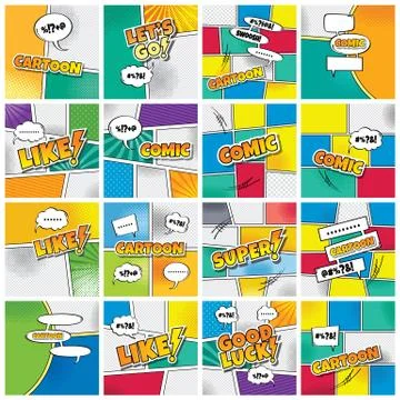 Cartoon comic book template 스톡 일러스트