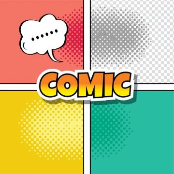 Cartoon comic book template イラスト素材