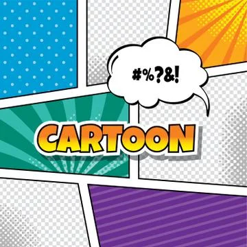 Cartoon comic book template Illustrazione stock