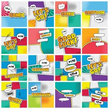Cartoon comic book template イラスト素材