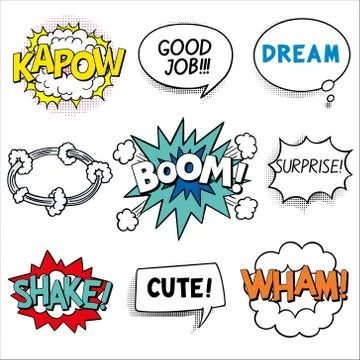 Cartoon comic book text Stock-Illustration