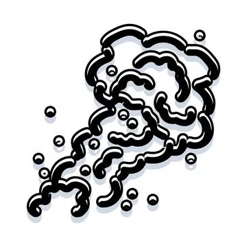 Cartoon comic explosion blast smoke puff illustration Stock Illustration