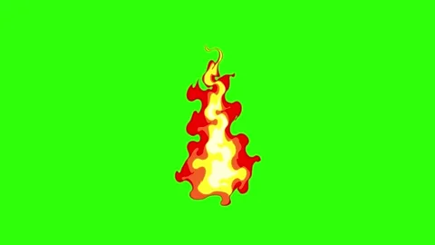 Cartoon Comic fire Animation green screen background 4K Stock Footage 304718601