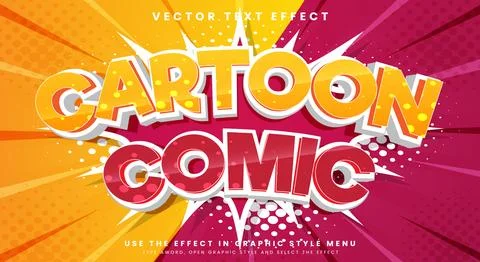 Cartoon Comic gaming style editable text effect Illustrazione stock