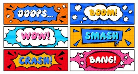 Cartoon comic. Speech bubble element. Thinking cloud. Phrase text balloon. Lo Illustrazione stock