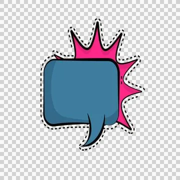 Cartoon comic speech bubble with pink explosion isolated on transparent bac.. Stock Illustration
