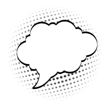 Cartoon, Comic Speech Bubbles, Empty Dialog Clouds with Halftone Dot Backgrou 스톡 일러스트