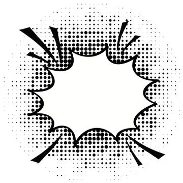 Cartoon, Comic Speech Bubbles, Empty Dialog Clouds with Halftone Dot Backgrou Stock Illustration