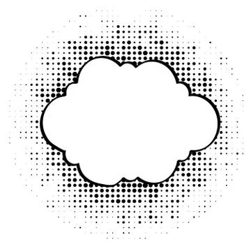 Cartoon, Comic Speech Bubbles, Empty Dialog Clouds with Halftone Dot Backgrou 스톡 일러스트