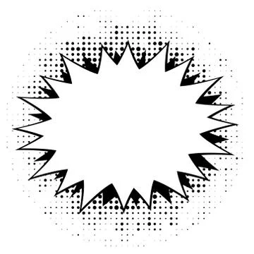 Cartoon, Comic Speech Bubbles, Empty Dialog Clouds with Halftone Dot Backgrou 스톡 일러스트