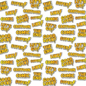 Cartoon comic text sticker background Stockillustratie