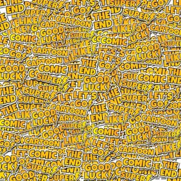 Cartoon comic text sticker background Stockillustratie