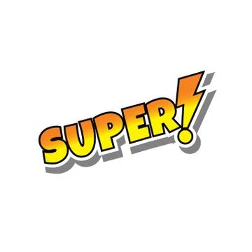 Cartoon comic text super Stock Illustration