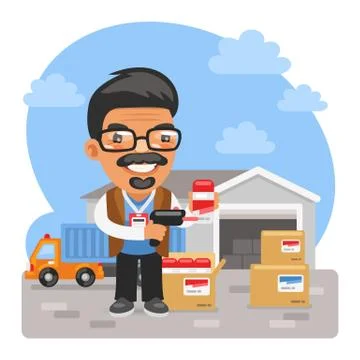Cartoon Commodity Expert in Stock Stock Illustration