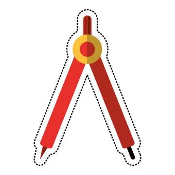 Cartoon compass geometry school image Stock Illustration