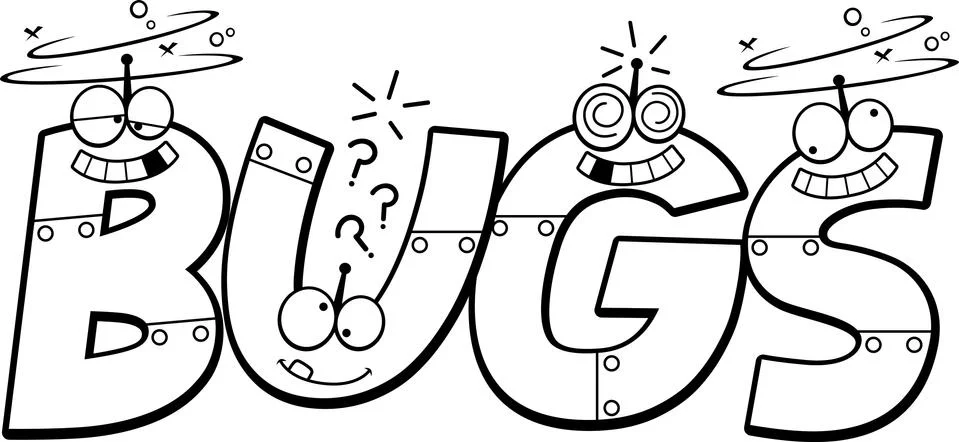 Cartoon Computer Bugs Text Illustrazione stock