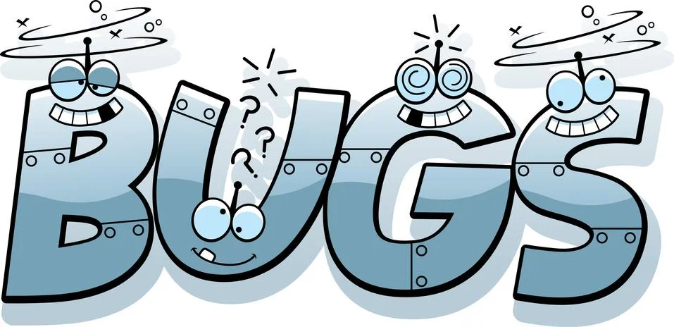 Cartoon Computer Bugs Text Illustrazione stock