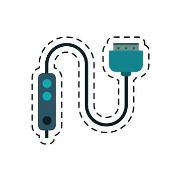 Cartoon computer cable connection plug Stock Illustration