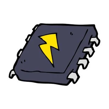 Cartoon computer chip Stock Illustration