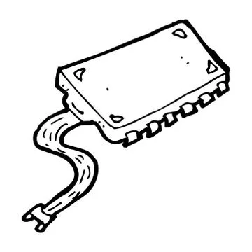 Cartoon computer chip 스톡 일러스트
