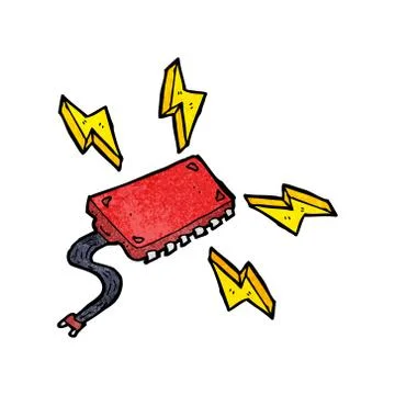 Cartoon computer chip 스톡 일러스트