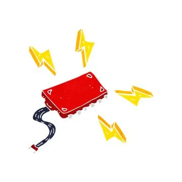 Cartoon computer chip Stock Illustration