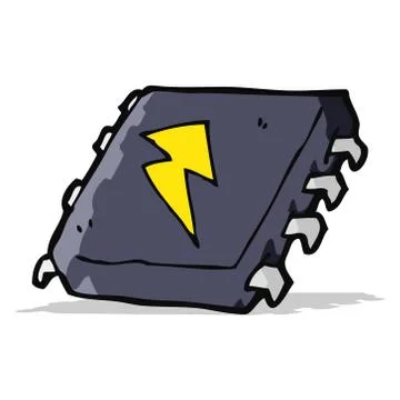 Cartoon computer chip 스톡 일러스트