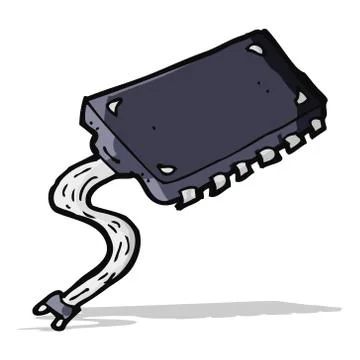 Cartoon computer chip Stock Illustration