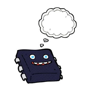 Cartoon computer chip with thought bubble 스톡 일러스트