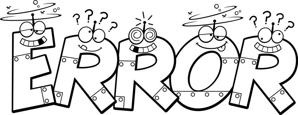 Cartoon Computer Error Text Stock Illustration