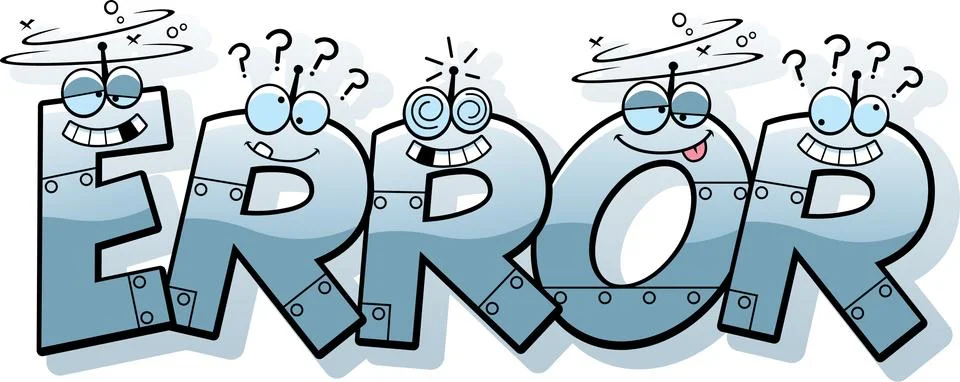 Cartoon Computer Error Text Stock Illustration