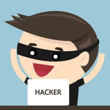 Cartoon of a computer hacker Stockillustratie