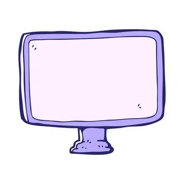 Cartoon computer screen in bright neon color Stock Illustration