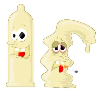 Cartoon condoms Stock Illustration