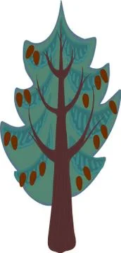 Cartoon conifer tree. isolated Stock Illustration