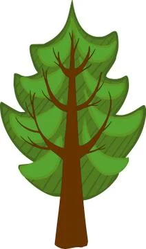 Cartoon conifer tree. isolated 스톡 일러스트