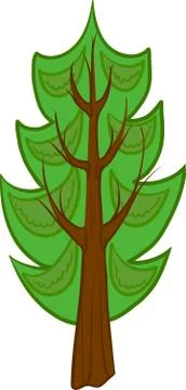 Cartoon conifer tree. isolated Stock Illustration