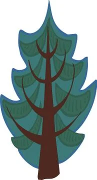 Cartoon conifer tree. isolated 스톡 일러스트