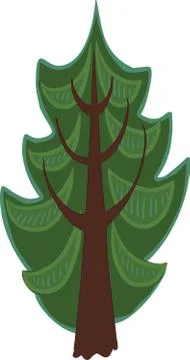 Cartoon conifer tree. isolated Stock Illustration
