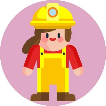 Cartoon Construction Female Worker Vector Illustration vector illustration, Stock Illustration