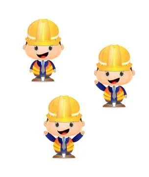 Cartoon construction man Stock Illustration