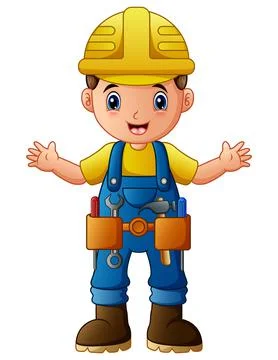 Cartoon construction worker Stock Illustration