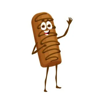 Cartoon cookie funny character, vector bakery Stock Illustration