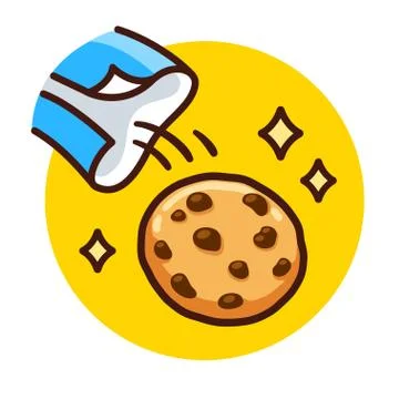 Cartoon cookie out of packet Ilustração Stock