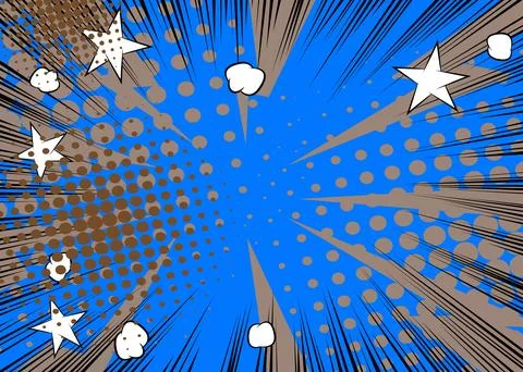 Cartoon Cool Background, comic book backdrop. Retro vector comics pop art i.. Illustrazione stock