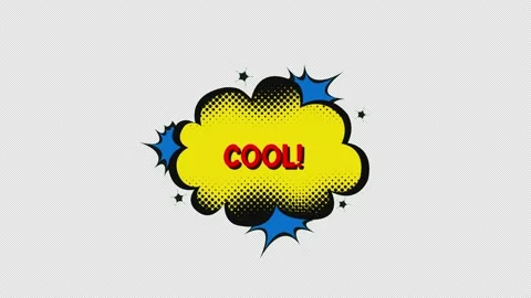 Cartoon cool Comic Bubble speech loop Animation video transparent backgroun.. Stock Footage 236739514