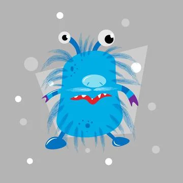 Cartoon cool fat monster. vector monster character Stock Illustration