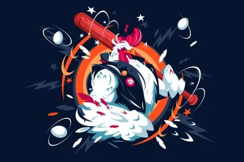 Cartoon cool rooster Stock Illustration