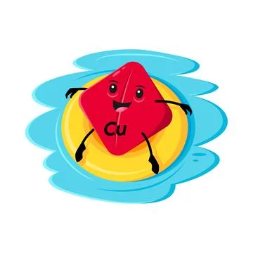 Cartoon copper or cuprum micronutrient character Stock Illustration